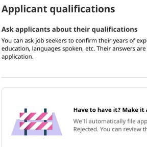 Include some prescreening questions.
