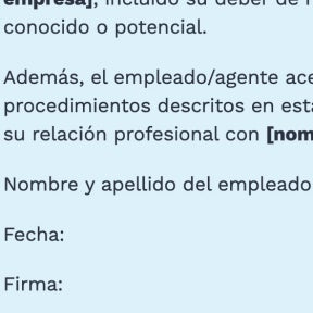 Incluye un apartado para firmar.