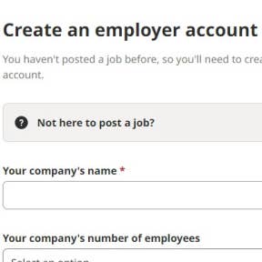 Create an employer account.
