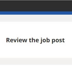 Review your job post.