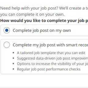 Select how to complete your job post.