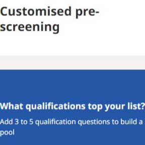 Include some prescreening questions.