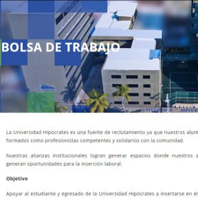 Ingresa a la página de "Bolsa de Trabajo".