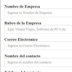 Ingresar la información solicitada.
