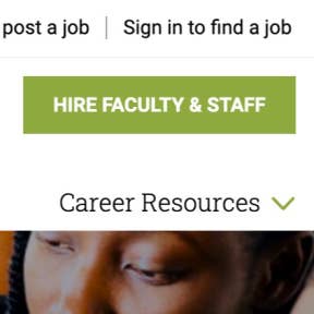 Navigate to the Inside Higher Ed Careers home page.