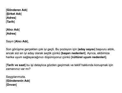 MS Word formatında ücretsiz bir iş teklifi ön hazırlık e-posta şablonu.