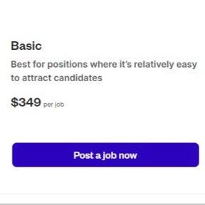 Choose a job posting package.