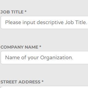Fill out the job posting form.