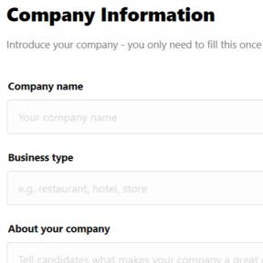 Add your company information.