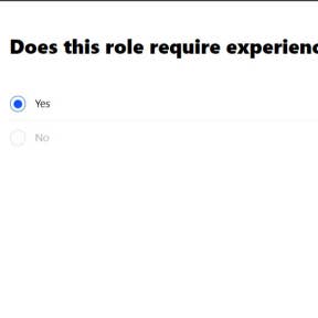 Choose your desired experience level.