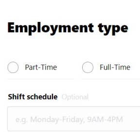 Select an employment type.