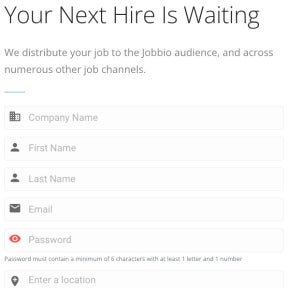 Create your employer account.