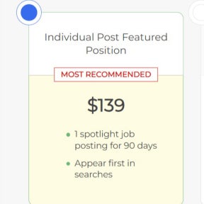 Choose a posting package.
