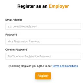Register as an employer.