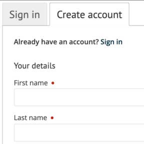 Create your account.
