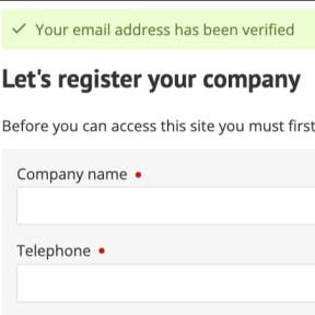 Register your company.