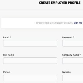 Create an employer profile.