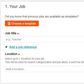 Enter your job details.