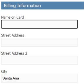 Add your billing information.