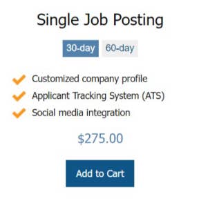Select a job posting plan.