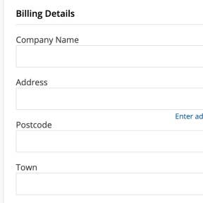Provide your billing details.