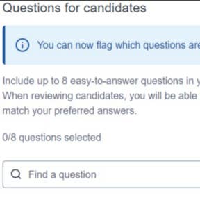 Add prescreening questions to your job listing.