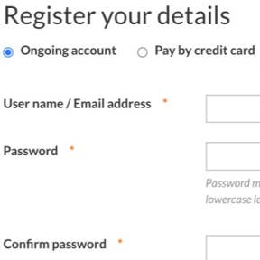Register your account.