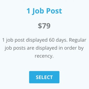 Choose a job posting package.