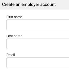 Create your employer account.