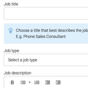 Create your job post.