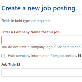 Start the job posting process.