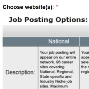 Select a job posting plan.