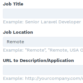 Enter your job posting details.