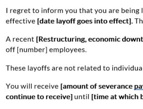 Layoff Letter
