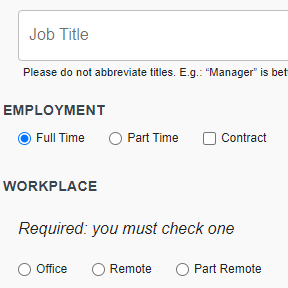 Complete the online job posting form.