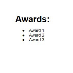 List your awards.