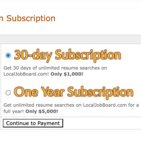 Select a subscription plan.