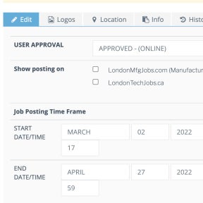 Fill in your job post details.