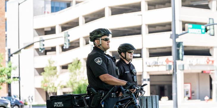 loss prevention officer standing guard