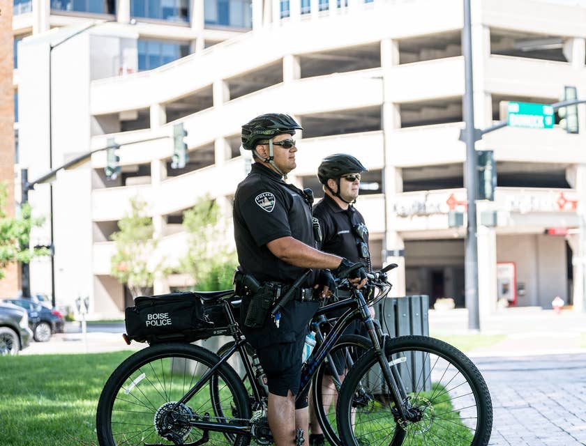 loss prevention officer standing guard