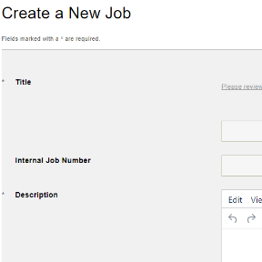 Fill out the online job posting form.