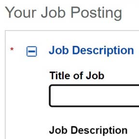 Fill in your job information.