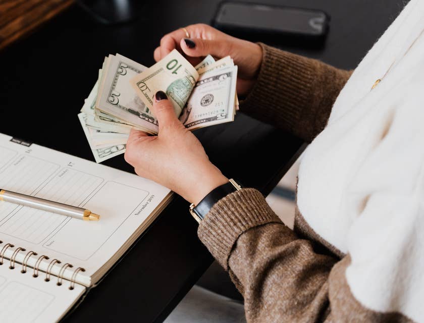 medical biller counting money