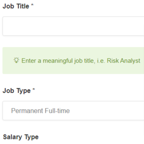 Fill out the online job posting form.