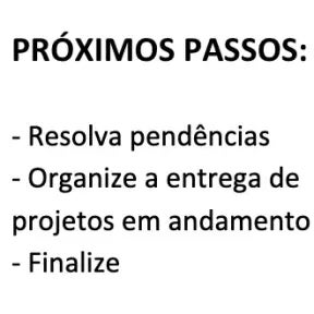 Mencione brevemente os próximos passos.