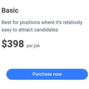 Select a job posting plan.