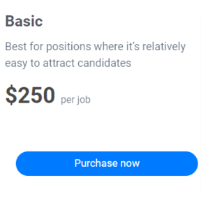Select a job posting plan.