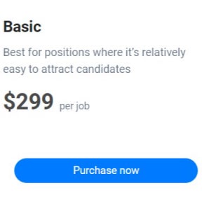 Select a job posting plan.