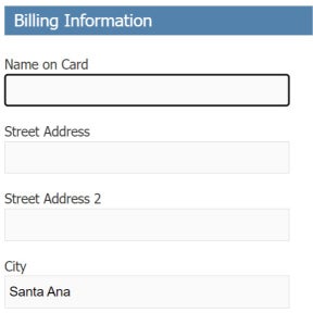 Add your billing information.