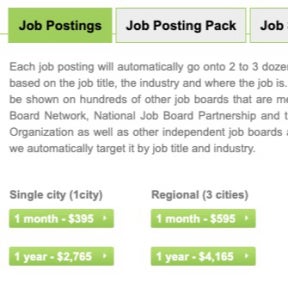 Select a job posting package.